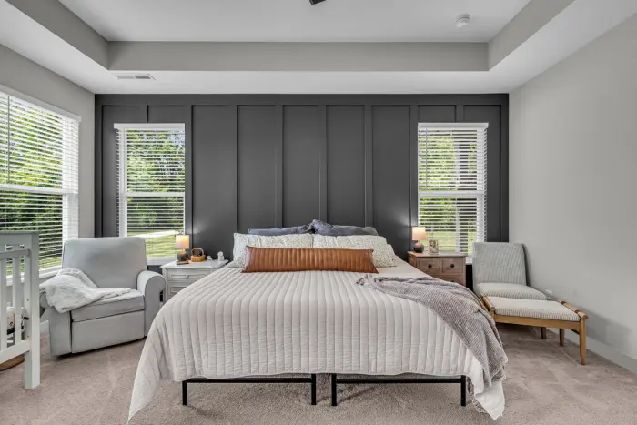 Bedroom with accent wall