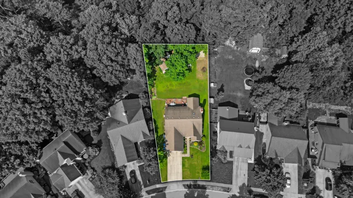 Lot lines on an aerial