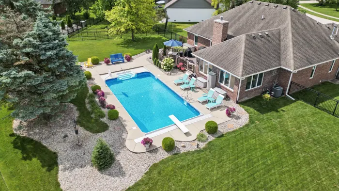 Backyard pool from above