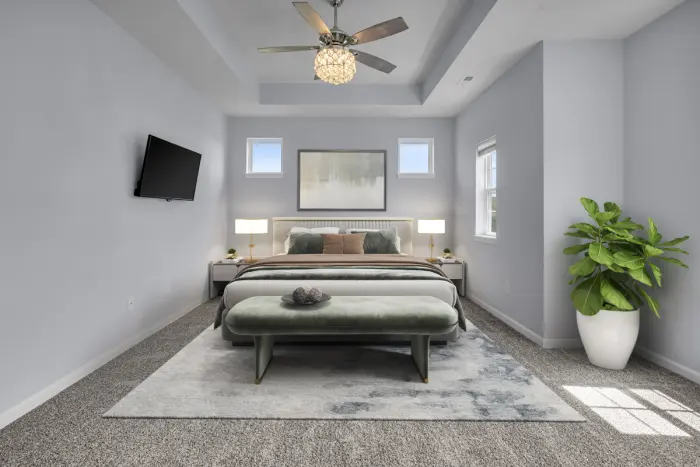 Virtually staged bedroom