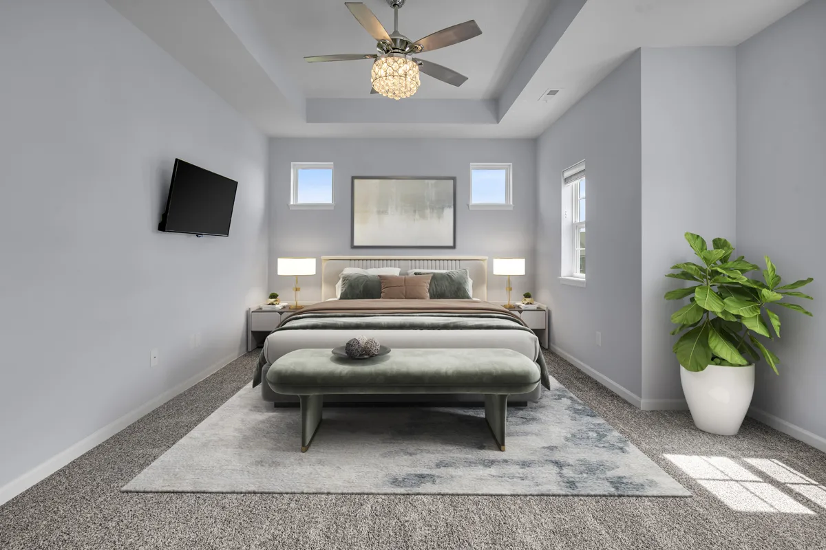 Bedroom virtually staged